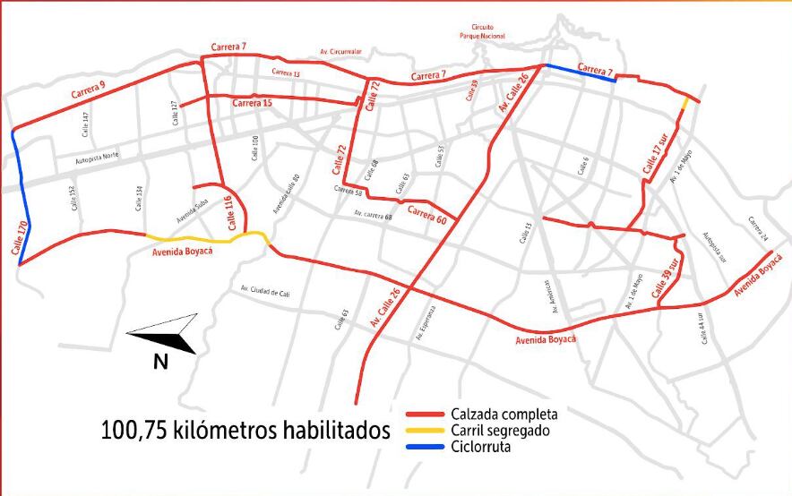 Ciclovía el jueves 7 de agosto.
