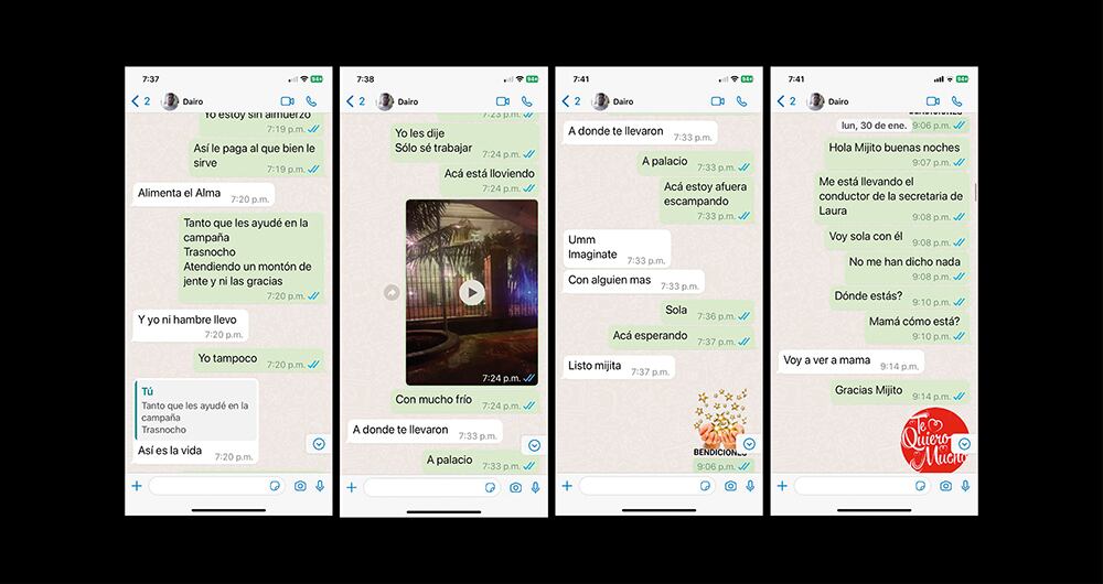 Estas fueron las conversaciones de chat entre Marelbys Meza y su hermano el día en que fue sometida al polígrafo. 