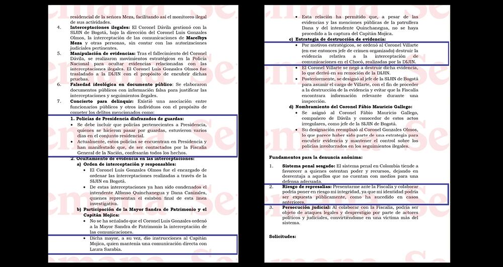 SEMANA tiene en su poder la explosiva denuncia que también fue dirigida a la fiscal Luz Adriana Camargo y al procurador Gregorio Eljach Pacheco.