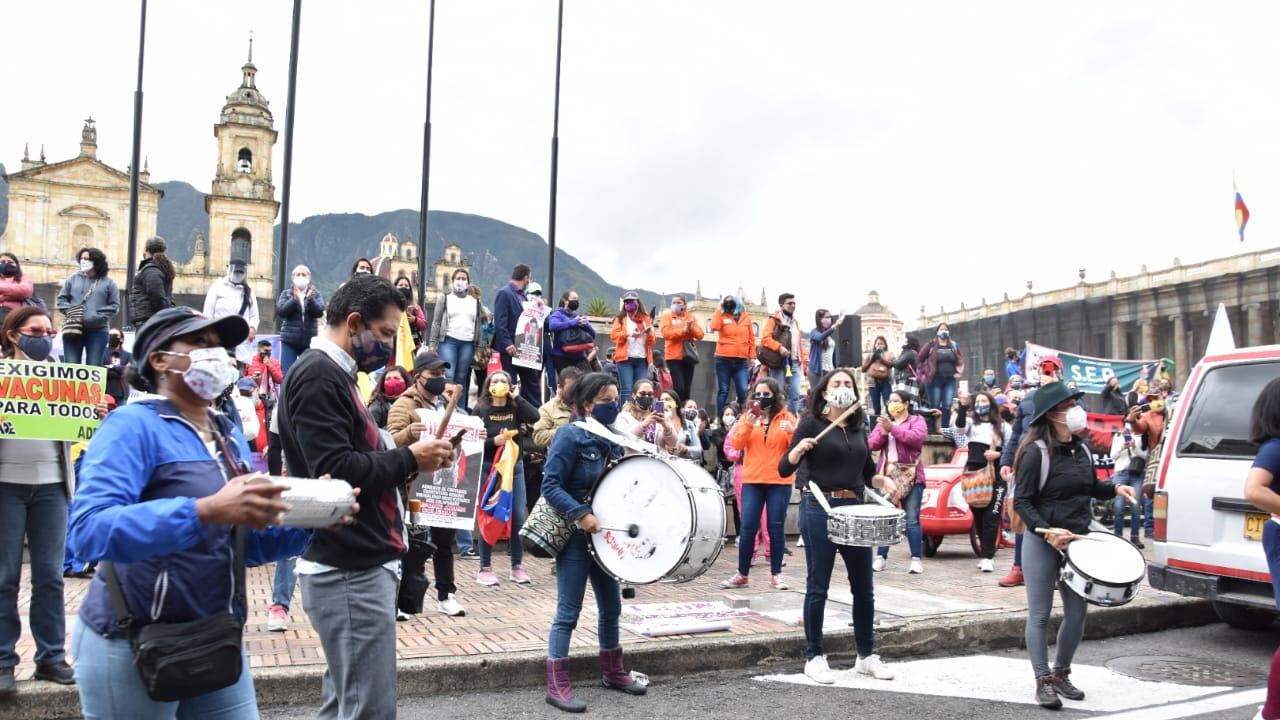 Protestas Maestros en la Plaza de Bolívar