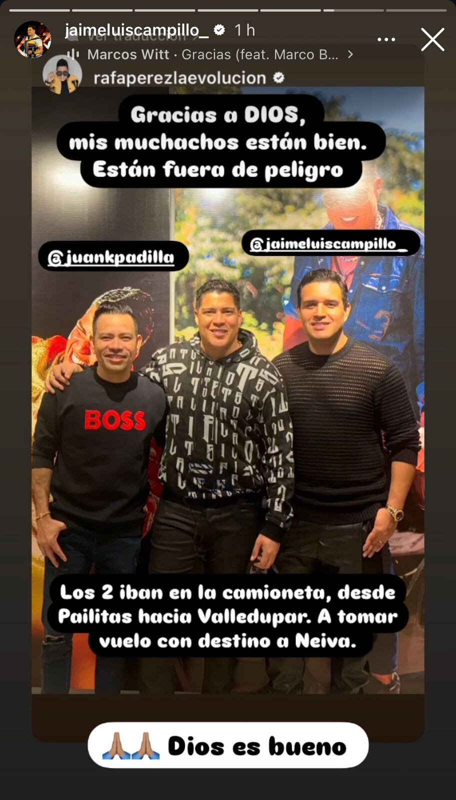 Jaime Luis Campillo sufrió accidente en su camioneta después de un concierto.