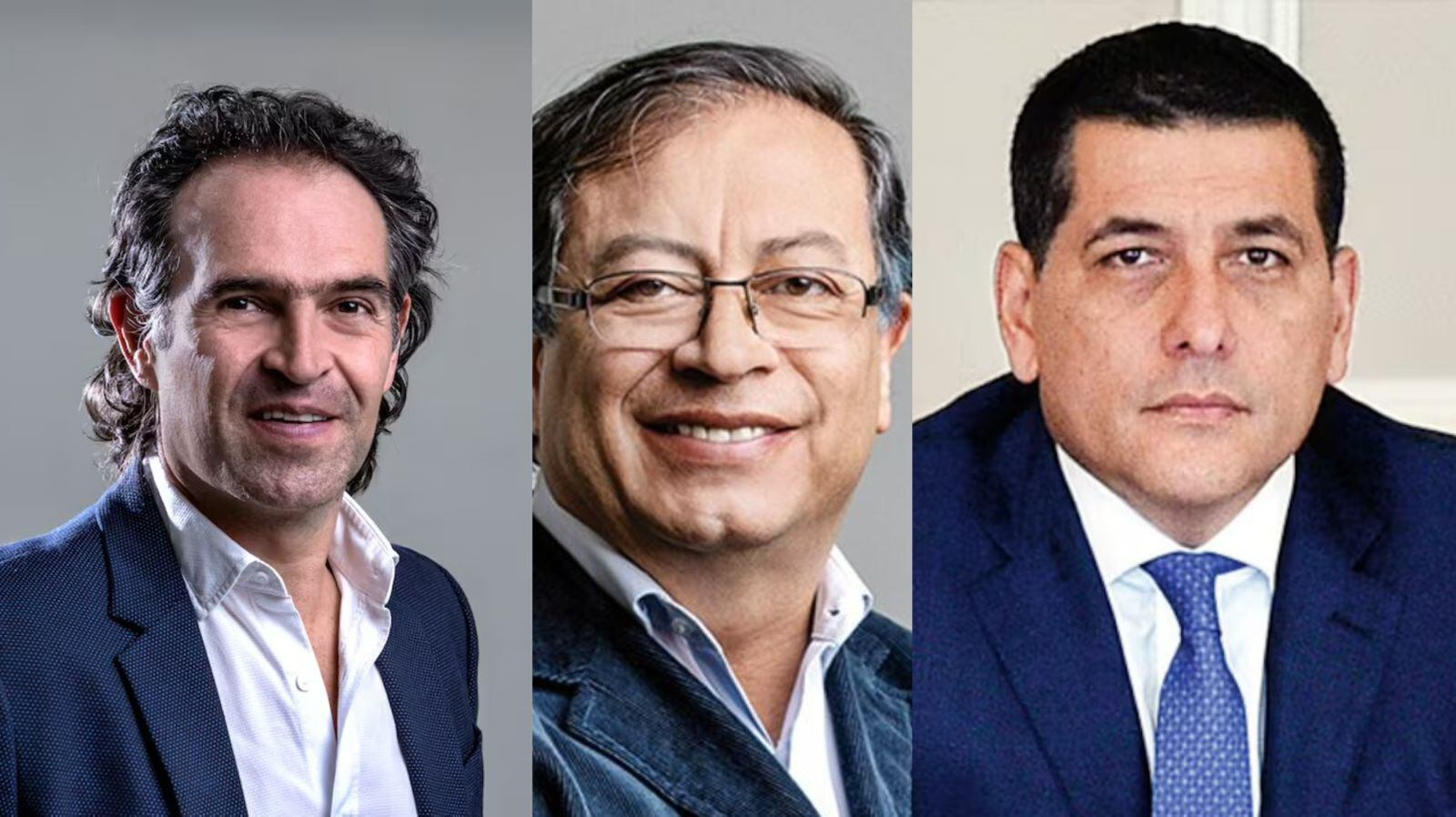 Fico Gutiérrez, alcalde de Medellín, Gustavo Petro, presidente de Colombia, y Dumek Turbay, alcalde de Cartagena.