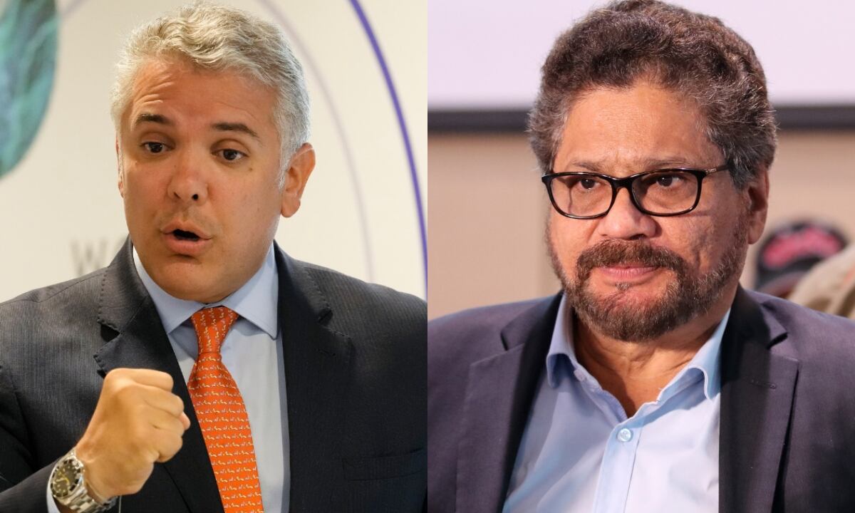 Presidente de la república Iván Duque e Iván Márquez, máximo cabecilla de las disidencias de las Farc de la denominada Segunda Marquetalia.