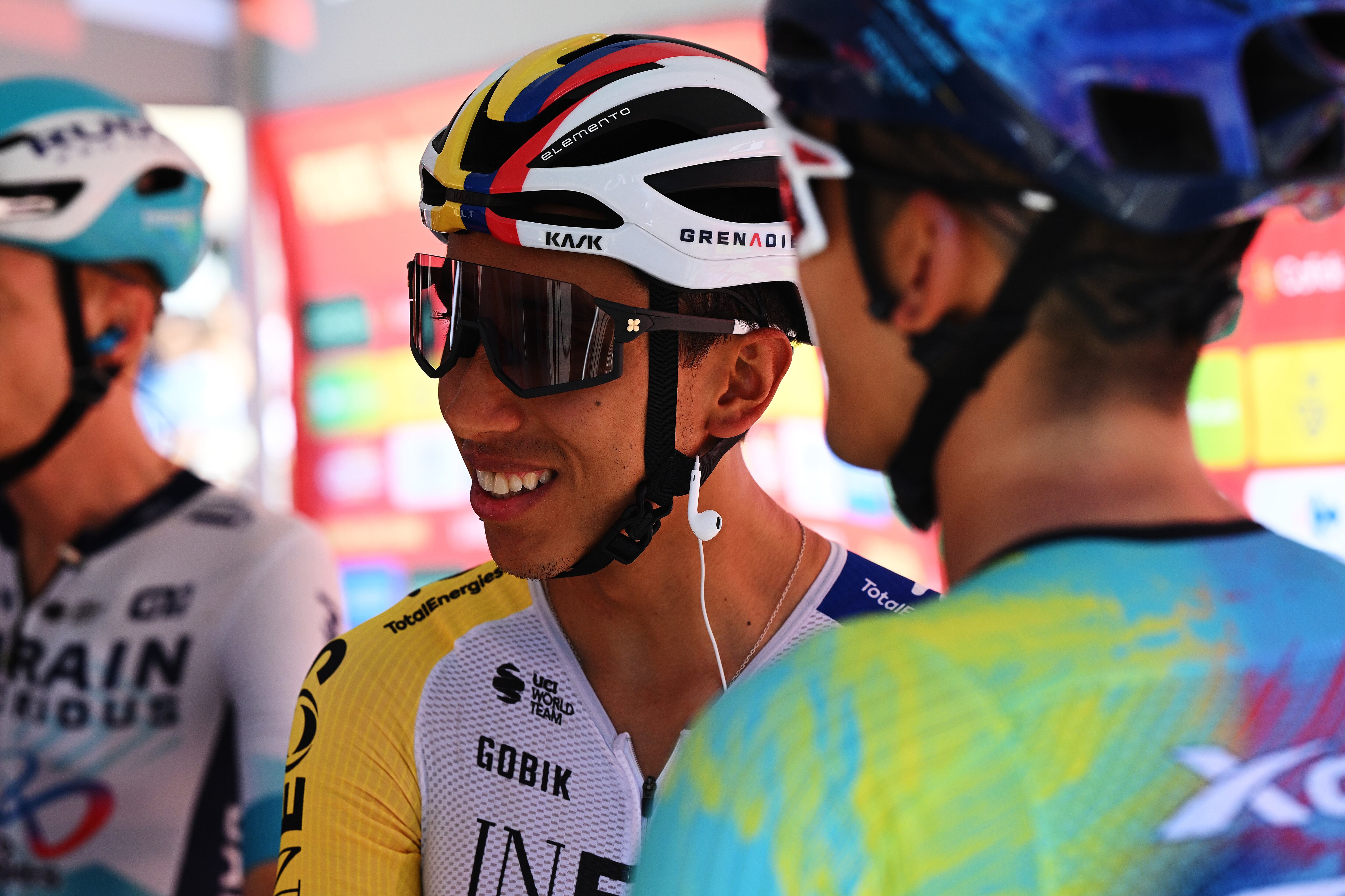 MONZON, SPAIN - AUGUST 30: Egan Bernal of Colombia and Team INEOS Grenadiers prior to the La Vuelta - 80th Tour of Spain 2025, Stage 8 a 163.5km stage from Monzon Templario to Zaragoza / #UCIWT / on August 30, 2025 in Monzon, Spain. (Photo by Dario Belingheri/Getty Images)