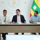 Reunión entre el Ministro de Justicia, Iván Cancino, y el alcalde de Cartagena, Dumek Turbay.