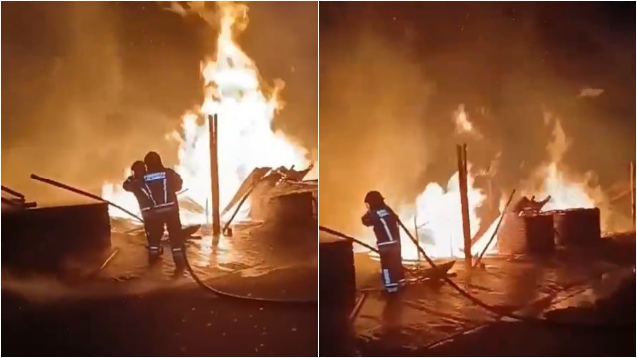 Voraz incendio en el salto del Tenquendama acabó con varias casetas, comerciantes quedaron gravemente afectados