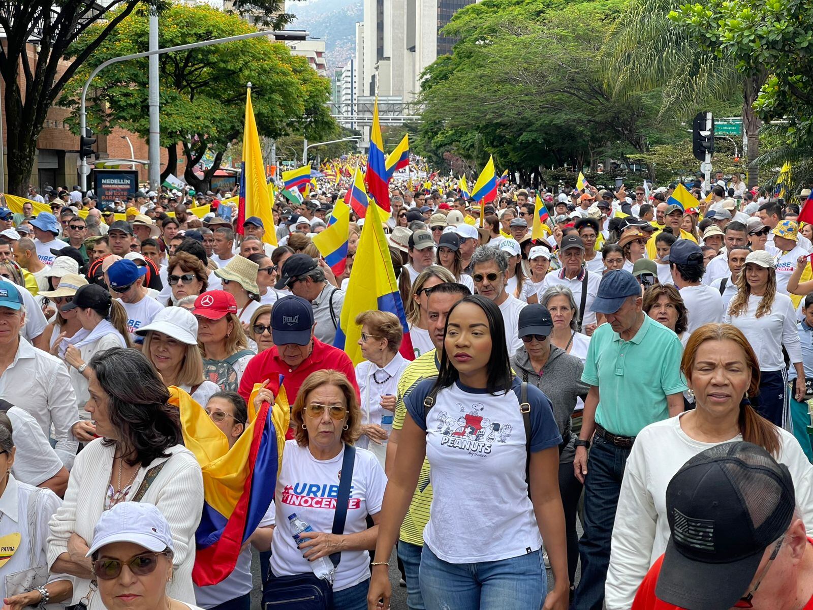 Marchas en apoyo al expresidente Álvaro Uribe en Medellín