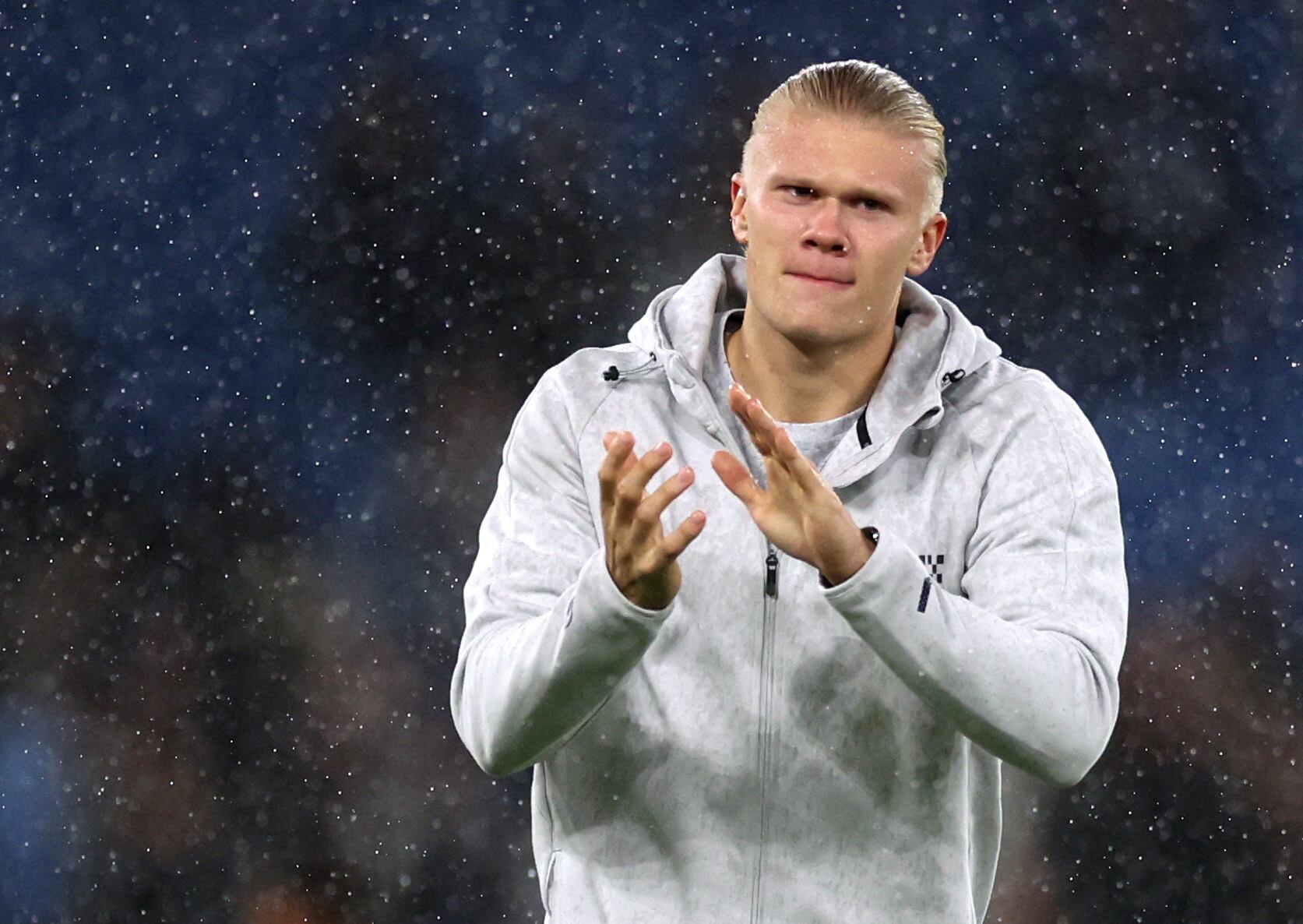 Soccer Football - Champions League - Group G - Manchester City v FC Copenhagen - Etihad Stadium, Manchester, Britain - October 5, 2022  Manchester City's Erling Braut Haaland celebrates after the match Action Images via Reuters/Lee Smith