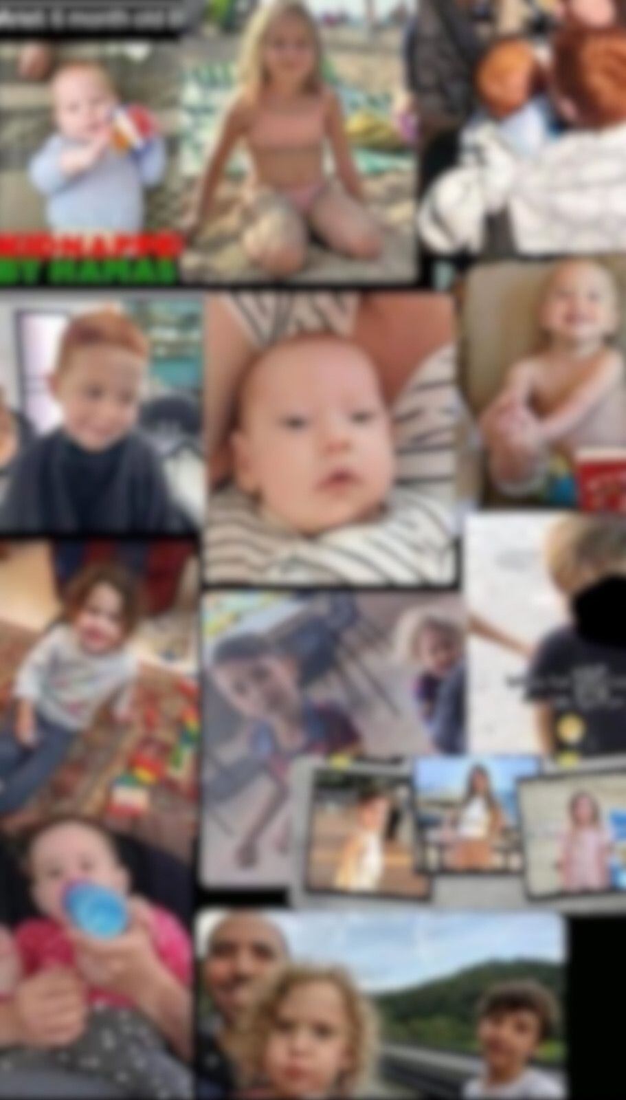 Niños secuestrados por Hamas en Israel.