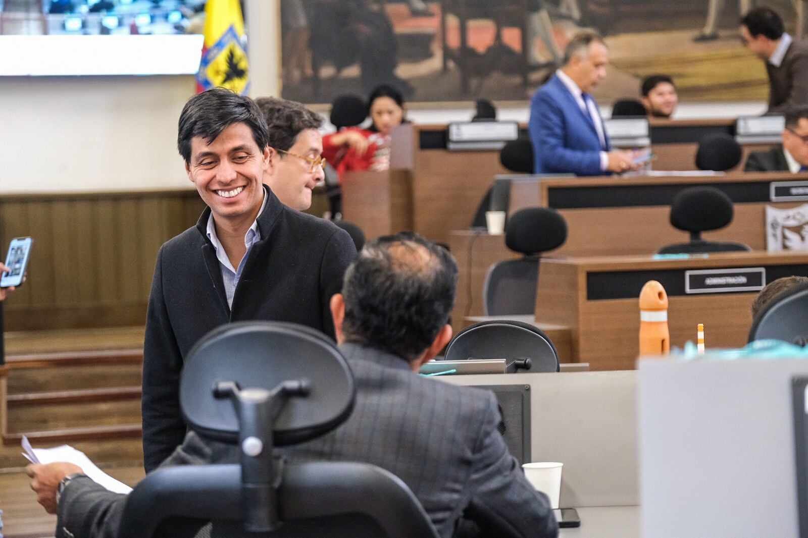 El secretario de Gobierno, José David Riveros, estuvo presente en la sesión