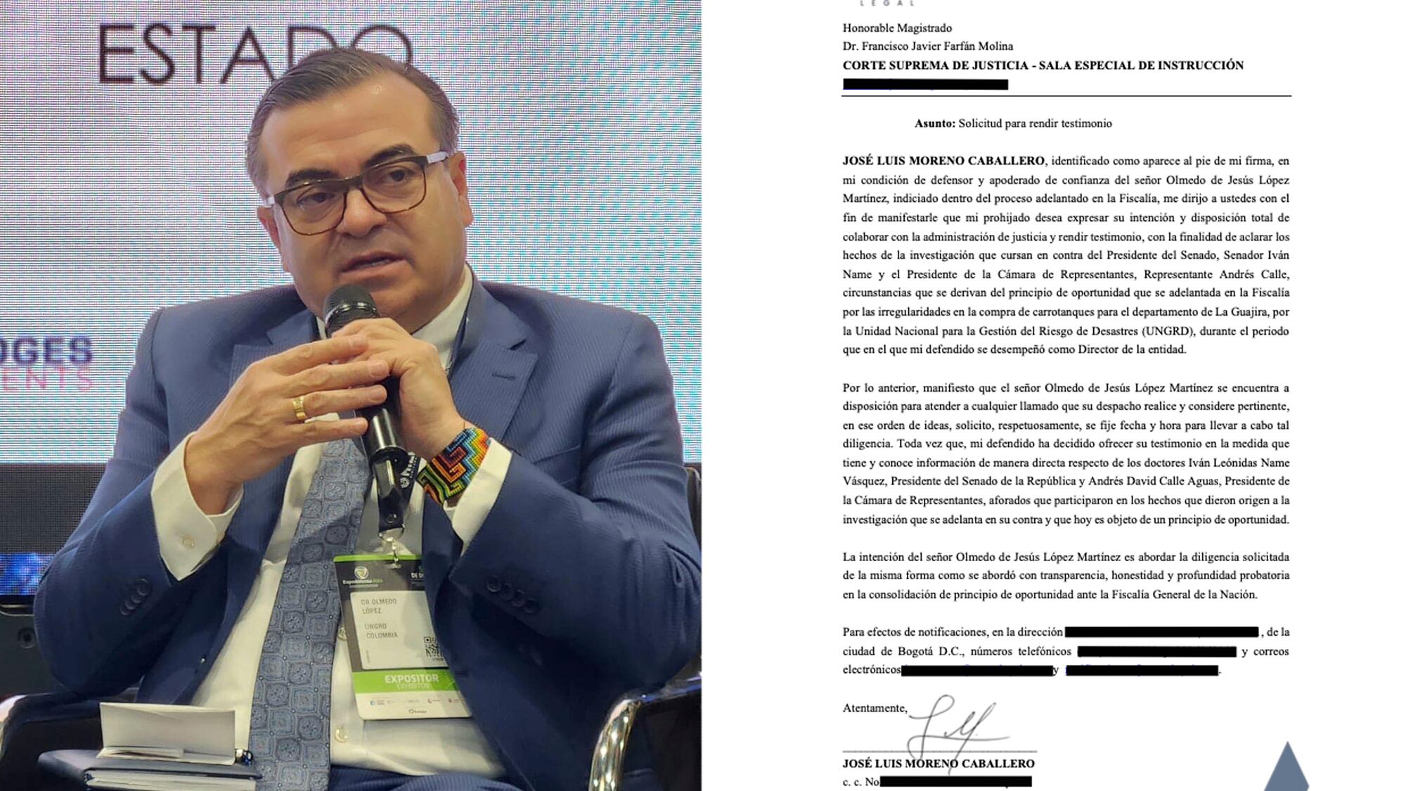 Olmedo López, Documento