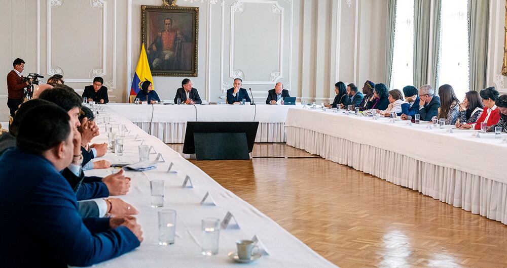 Reunión en Casa de Nariño de ponentes y coordinadores ponentes, con el presidente Gustavo Petro, para hablar del presupuesto 2026