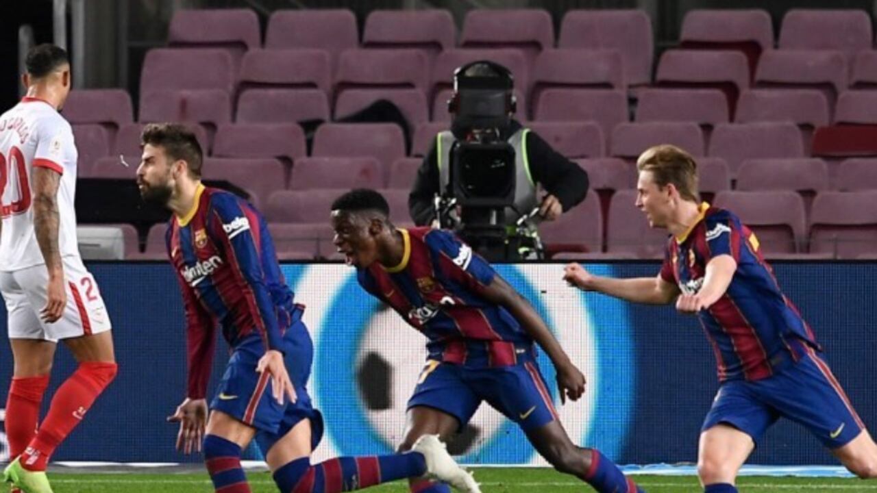 Barcelona vence a Sevilla en la Copa del Rey. Foto: AFP/ JOSEP LAGO