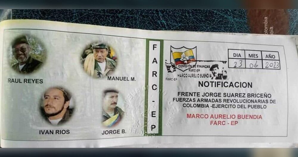 El panfleto habría sido enviado por el frente Jorge Suárez Briceño