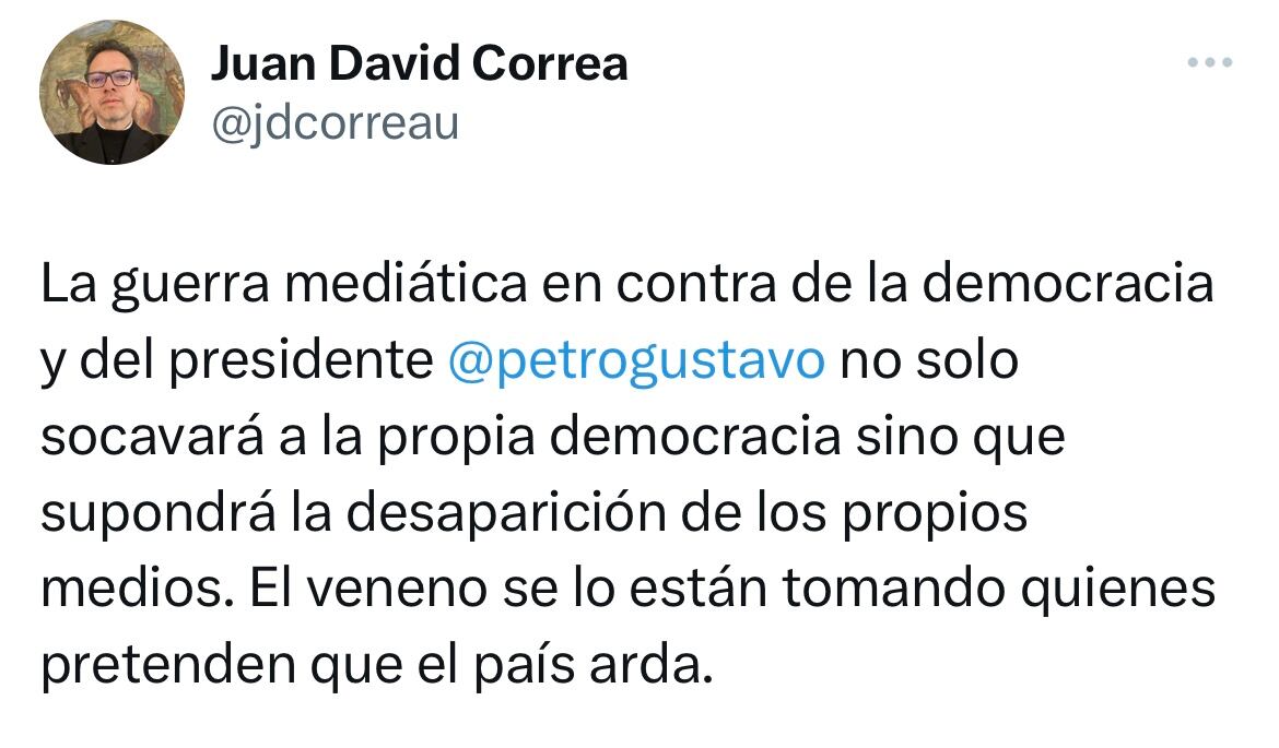 Trino ministro de Cultura Juan David Correa