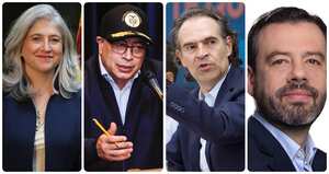 Catalina Velasco, Gustavo Petro, Fico Gutiérrez y Carlos Fernando Galán.