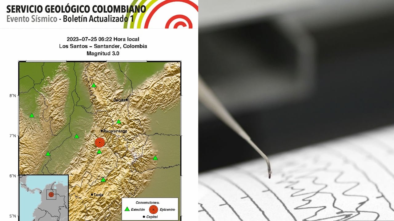 El epicentro del sismo fue el municipio de Los Santos, Santander.