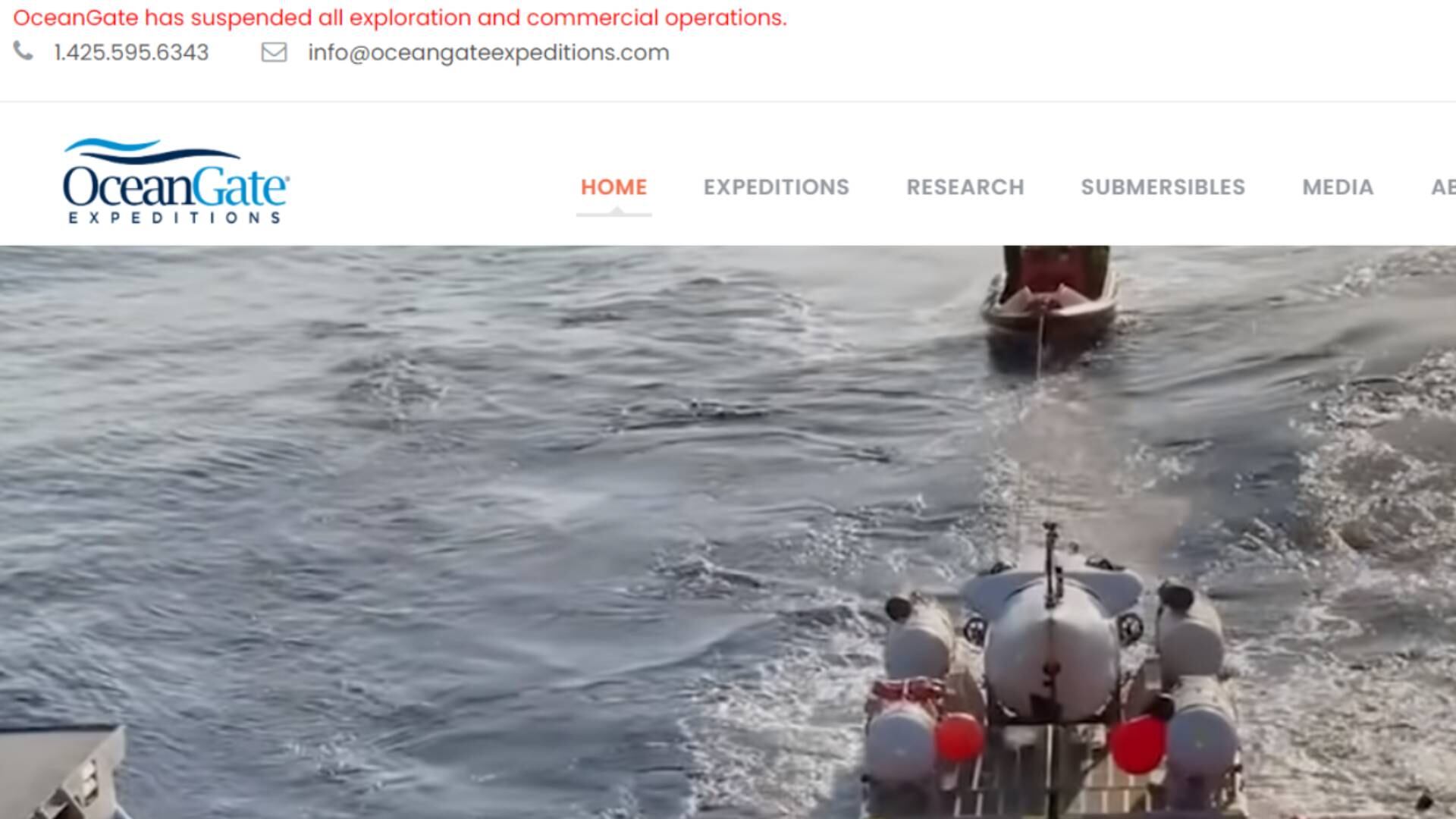 Captura sitio web OceanGate junio/06/2023