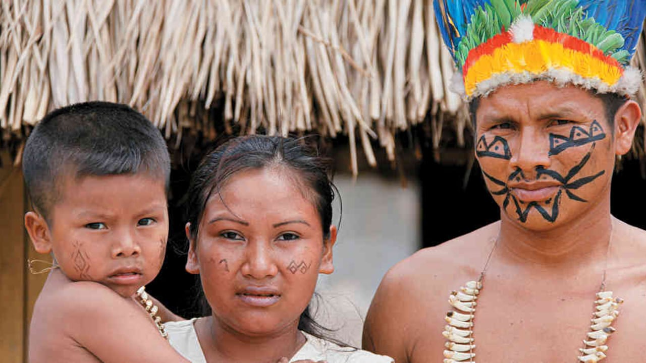 Los indígenas Sikuani elaboran piezas talladas en madera.