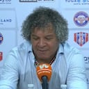 Alberto Gamero durante la rueda de prensa en el estadio Sierra Nevada