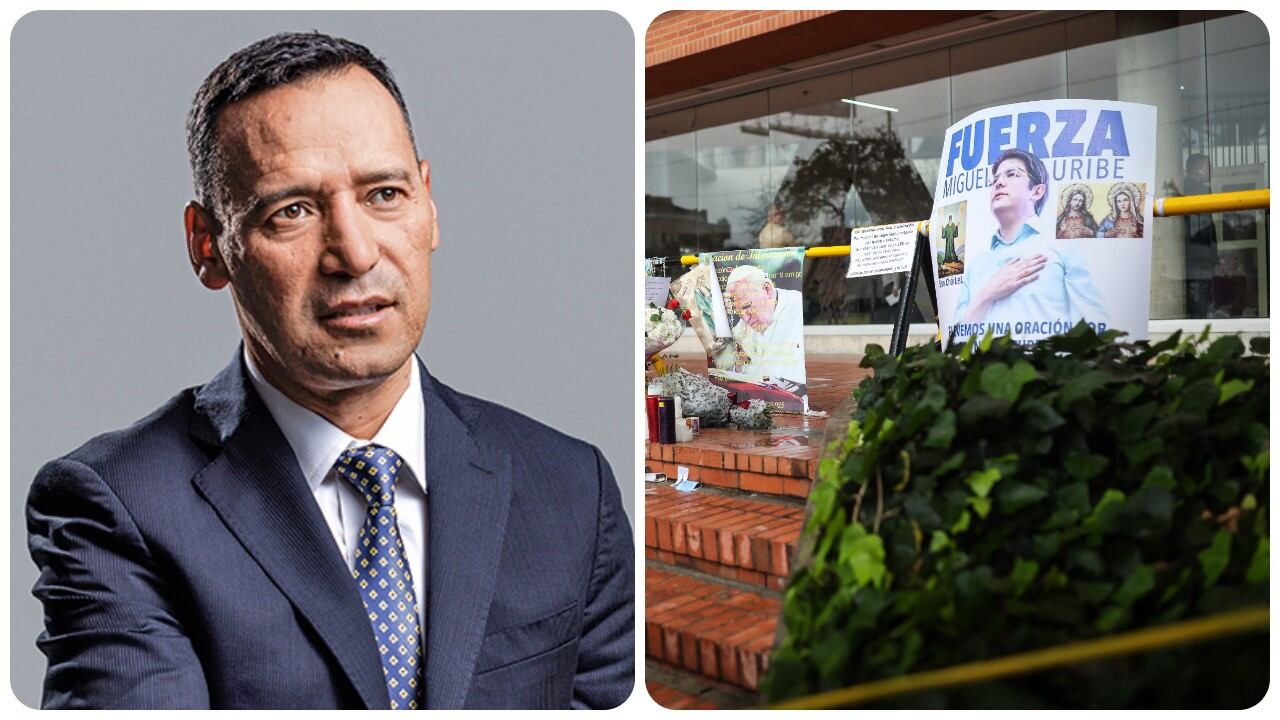 El ministro de Defensa, Pedro Sánchez, visitó este sábado la Fundación Santa Fe, para conocer la evolución de la salud del precandidato presidencial Miguel Uribe Turbay.