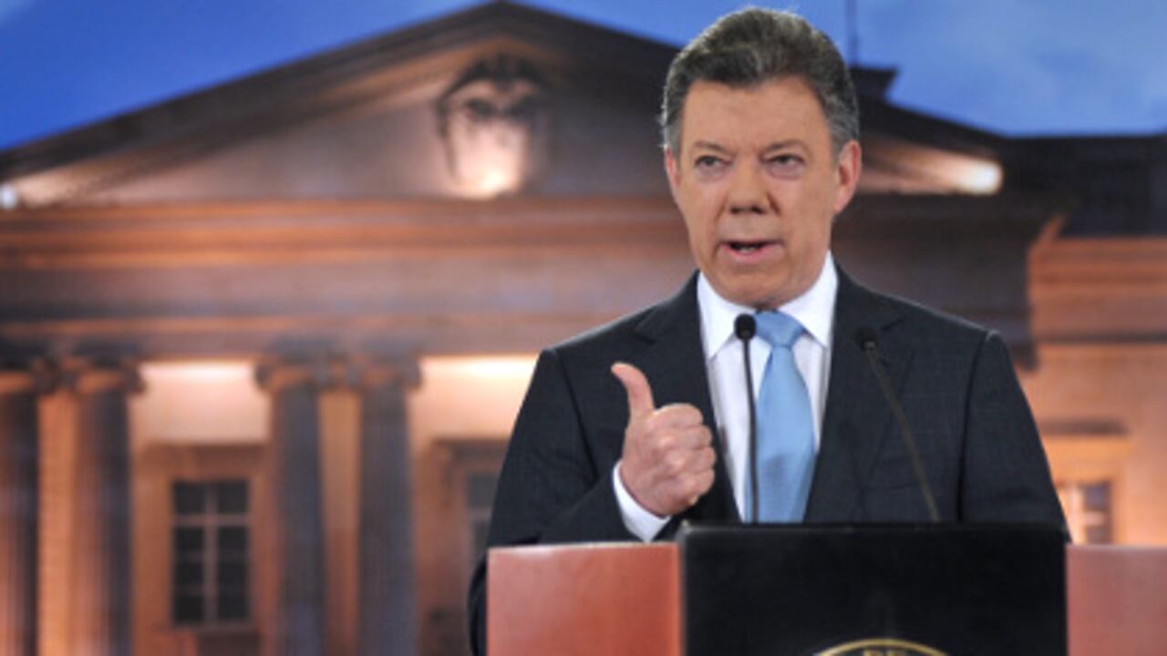 Juan Manuel Santos, presidente de la República, este lunes en la Casa de Nariño.