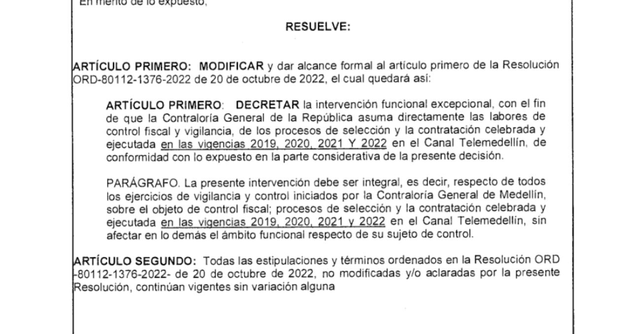 Contraloría pone la lupa sobre la contratación de los últimos cuatro años en Telemedellín.