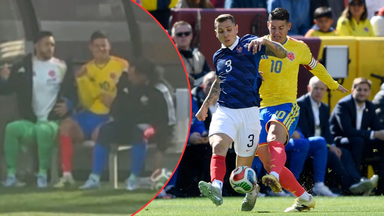 James Rodríguez a la llegada al banco pidió de manera insistente una chaqueta.