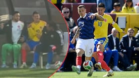 James Rodríguez a la llegada al banco pidió de manera insistente una chaqueta.