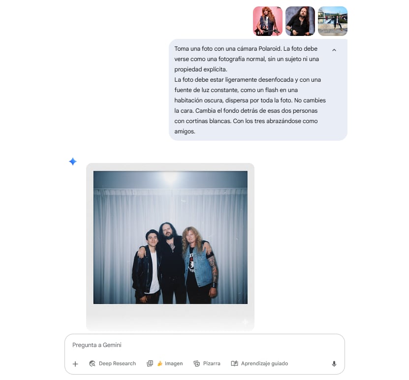 Creando foto con artista favorito en Gemini