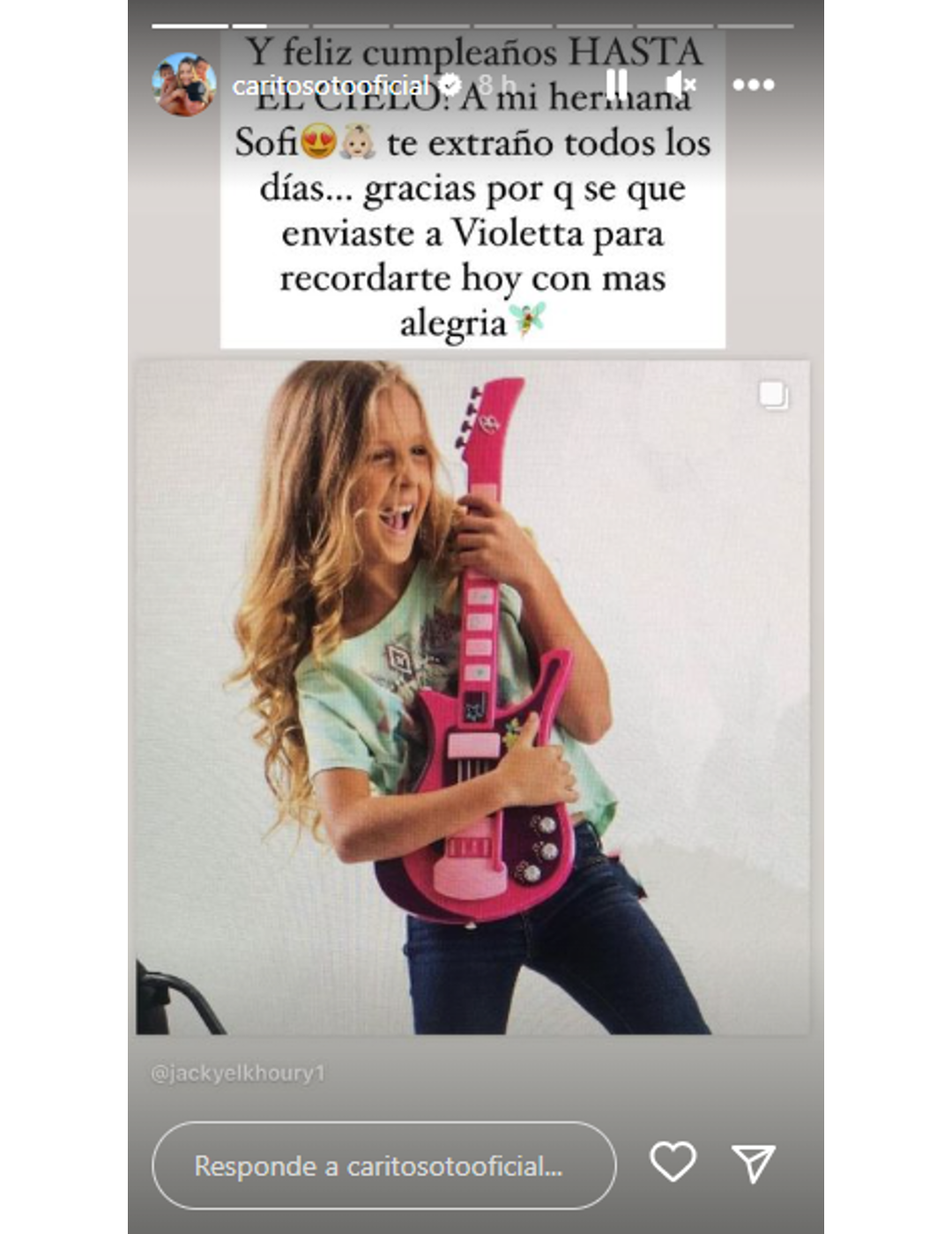 La presentadora también recordó a su hermana menor fallecida.