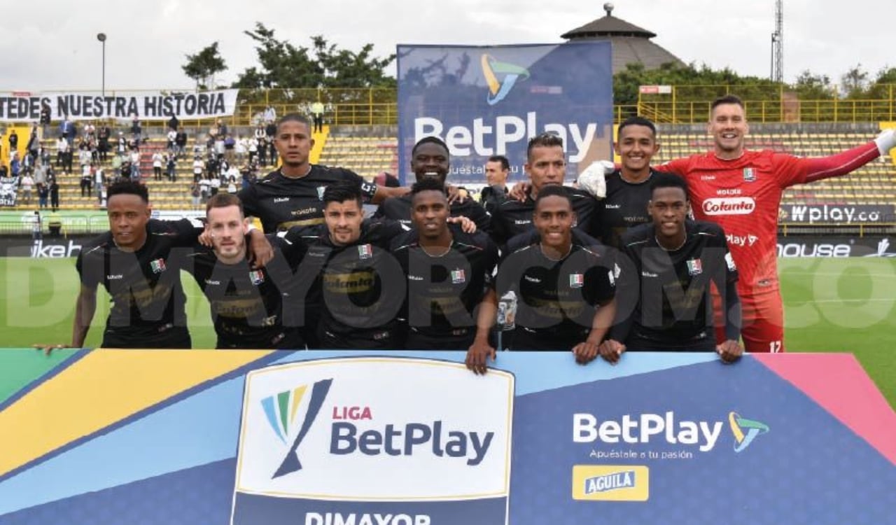 Nómina del Once Caldas en su visita a La Equidad en Bogotá.