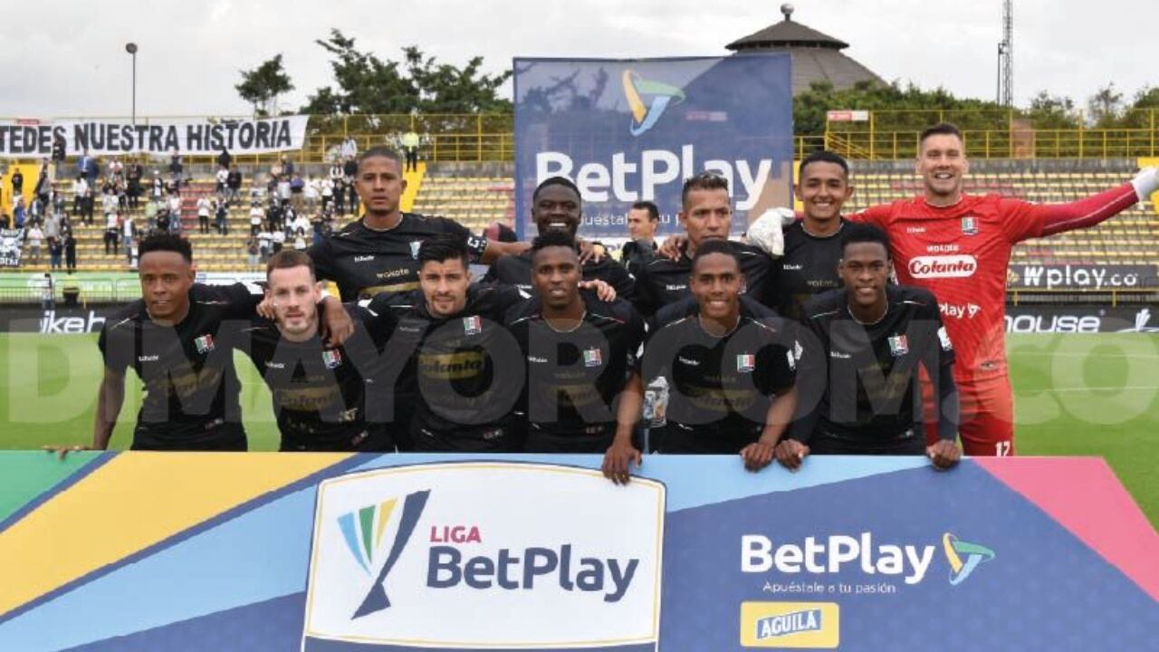 Nómina del Once Caldas en su visita a La Equidad en Bogotá.