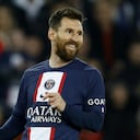 Soccer Football - Ligue 1 - Paris St Germain v RC Lens - Parc des Princes, Paris, France - April 15, 2023 Paris St Germain's Lionel Messi reacts REUTERS/Gonzalo Fuentes