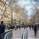 El popular paseo de la Rambla en España