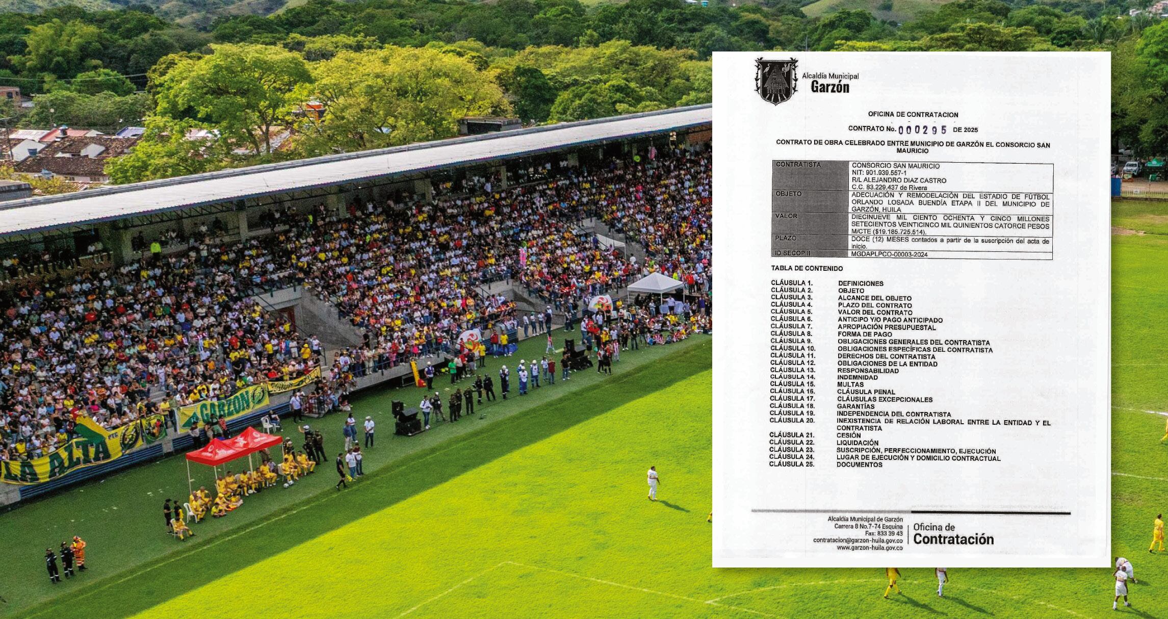 La Alcaldía de Garzón y la Gobernación del Huila prometen que la gran inversión servirá para que el estadio sea la sede alterna del Atlético Huila.