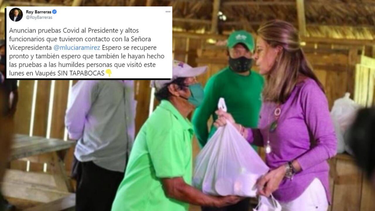 El senador Roy Barreras denunció en Twitter que la vicepresidenta Marta Lucía Ramírez entregó mercados en Vaupés sin tapabocas