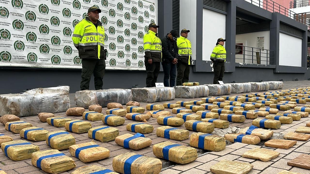 Uniformados de la Policía Metropolitana de Soacha logaron la incautación de la droga