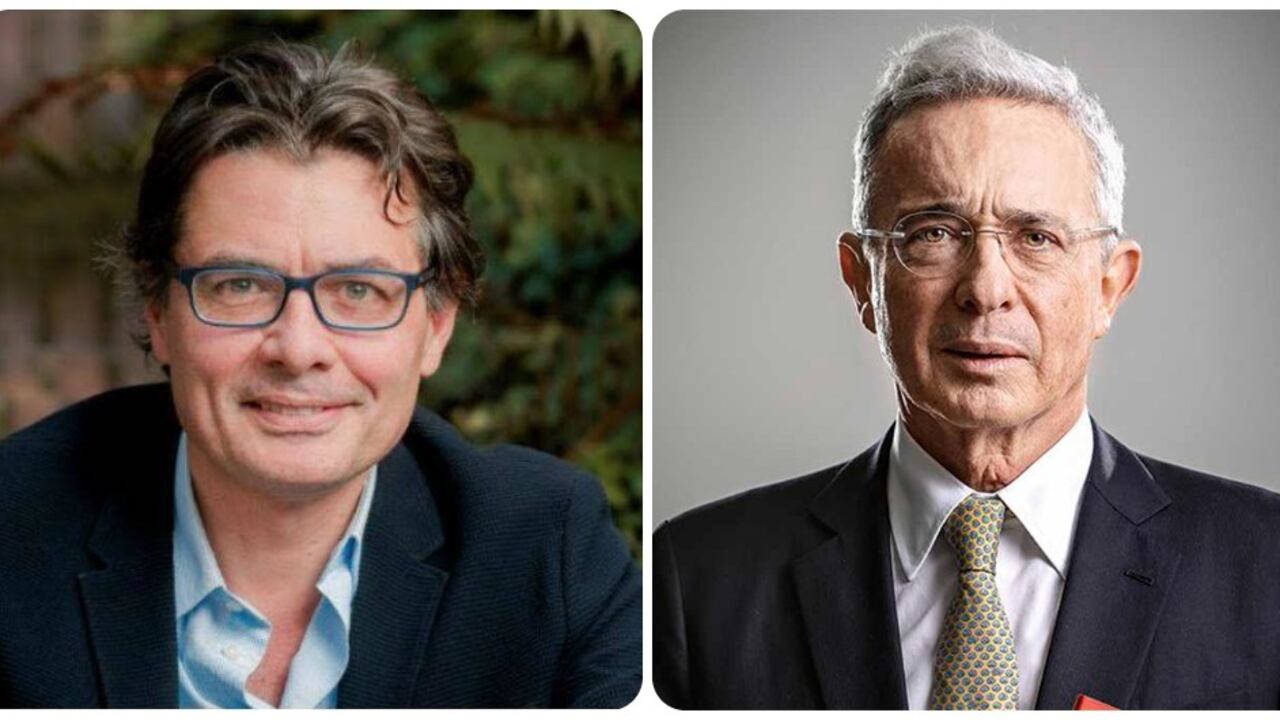 El precandidato Alejandro Gaviria y el expresidente, Álvaro Uribe.