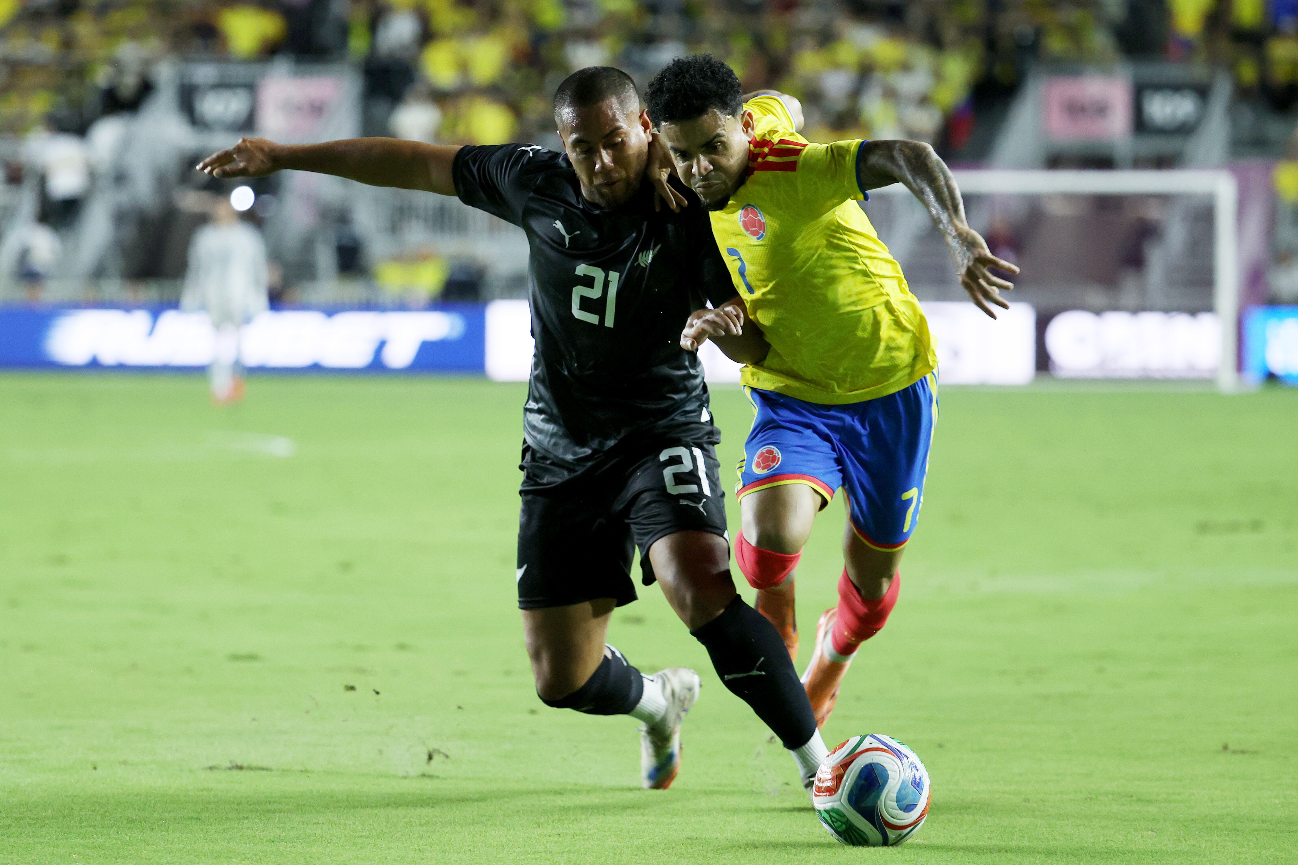 Luis Díaz en el juego de la Selección Colombia ante Nueva Zelanda.