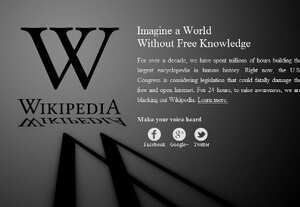 Wikipedia lidera "apagón" virtual en EE.UU.