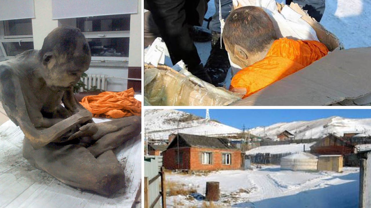 Los restos momificados, cubiertos de pieles de ganado, se encontraron el 27 de enero en la provincia de Songinokhairkhan.