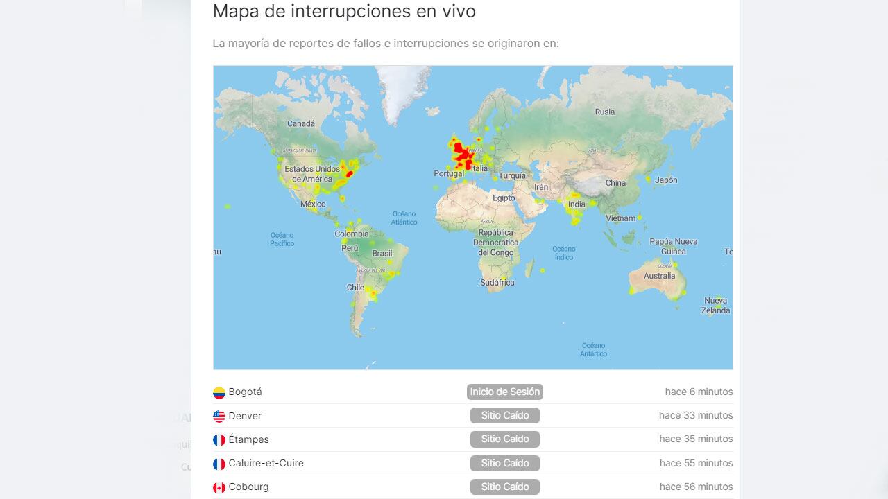 El portal 'Estafallando' reportó que varias zonas del mundo experimentan problemas con Gmail.