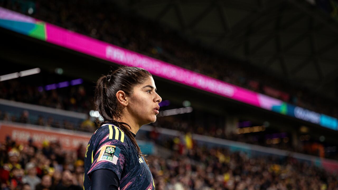 MELBOURNE, AUSTRALIA - AUGUST 8: Catalina Usme of Colombia look on during the FIFA Women's World Cup Australia & New Zealand 2023 Round of 16 match between Colombia and Jamaica at Melbourne Rectangular Stadium on August 8, 2023 in Melbourne, Australia. (Photo by Andrew Wiseman / DeFodi Images via Getty Images)