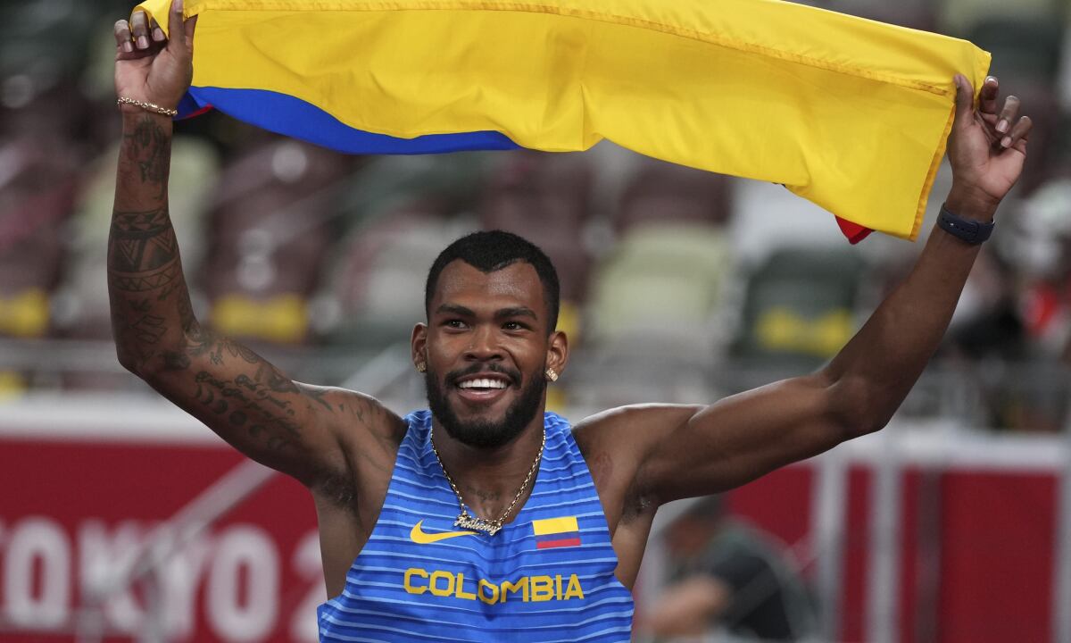 Anthony Zambrano, medallista olímpico en Tokio 2020. Foto: AP/Matthias Schrader