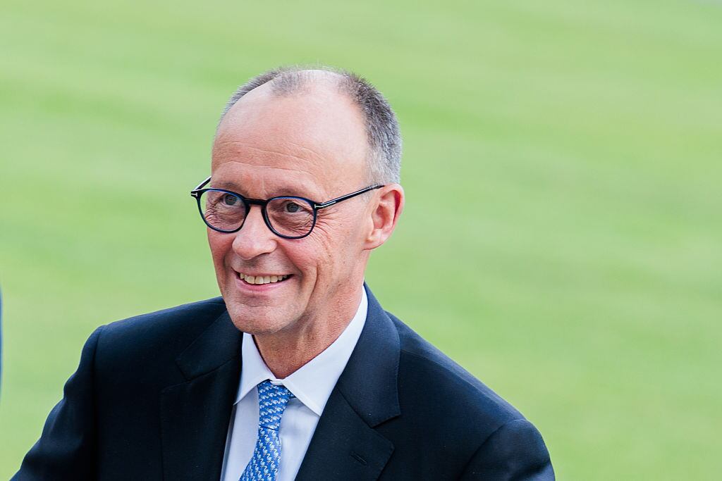 BERLIN, GERMANY - MAY 6: Chancellor Friedrich Merz arrives to receive his official commissioning document at Schloss Bellevue on May 6, 2025 in Berlin, Germany. The new government is a coalition of Christian Democrats (CDU/CSU) and Social Democrats (SPD). (Photo by Carsten Koall/Getty Images)