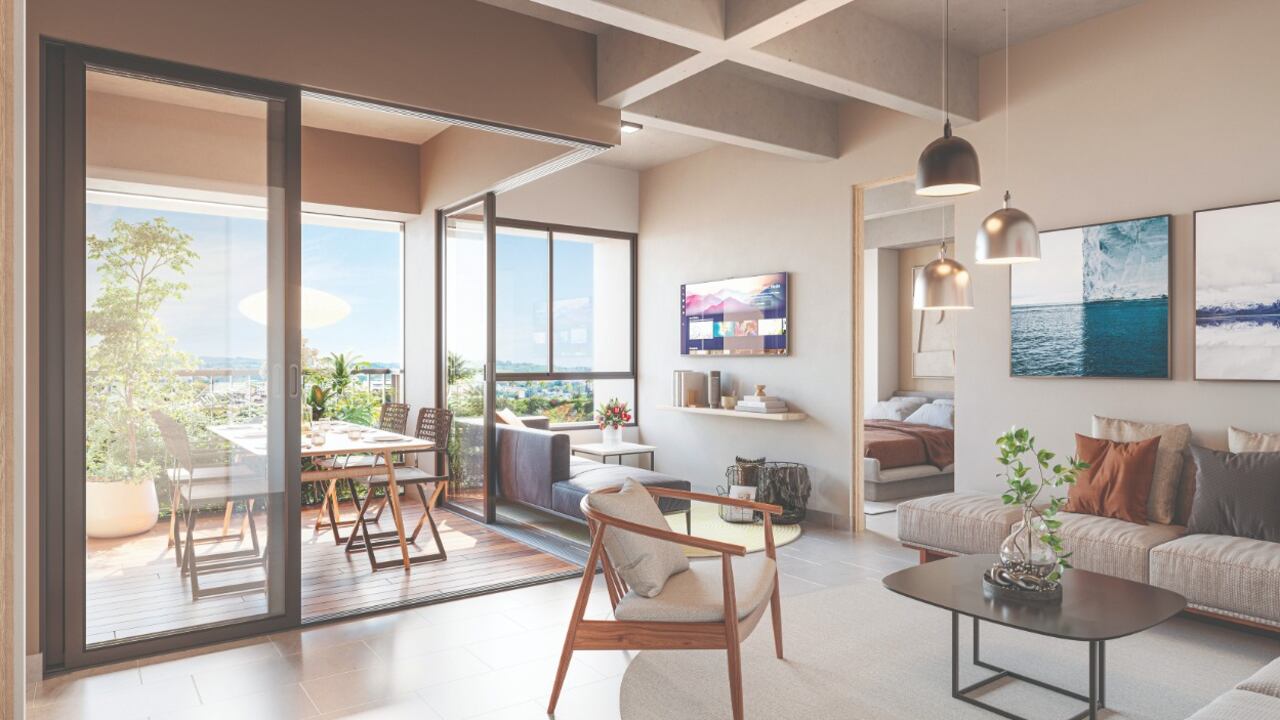 En Mosaiko Villa Central se construye una terraza comedor en un ambiente integrado y abierto al exterior, bajo el concepto de ‘Comedor con apartamento’.