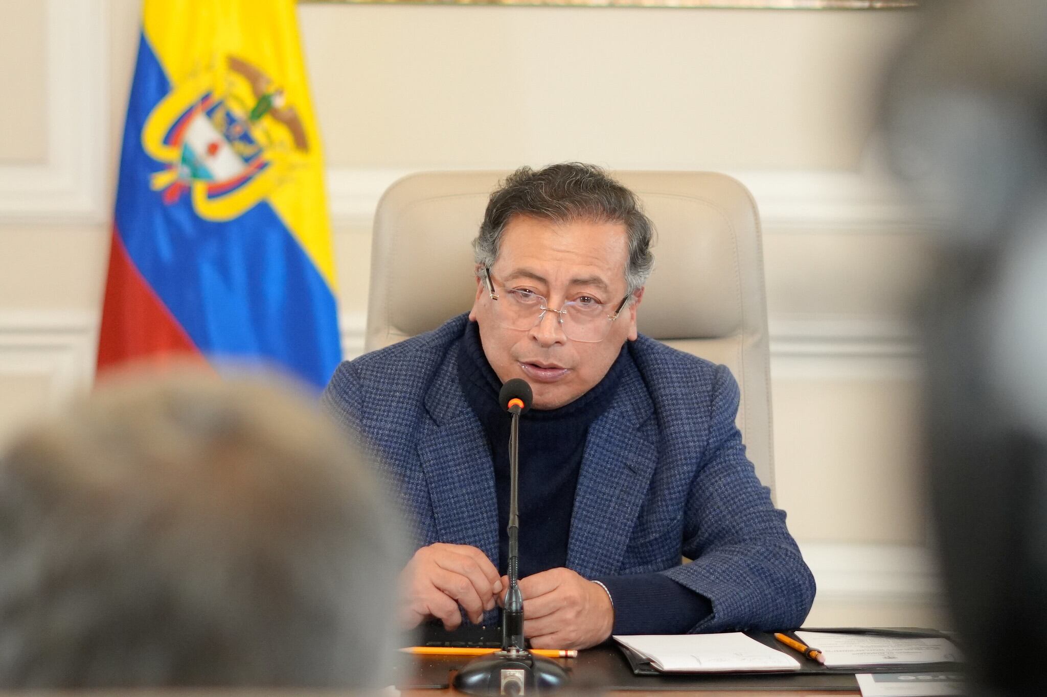 Gustavo Petro, presidente de Colombia, el 21 de abril de 2025 en la Casa de Nariño, en Bogotá