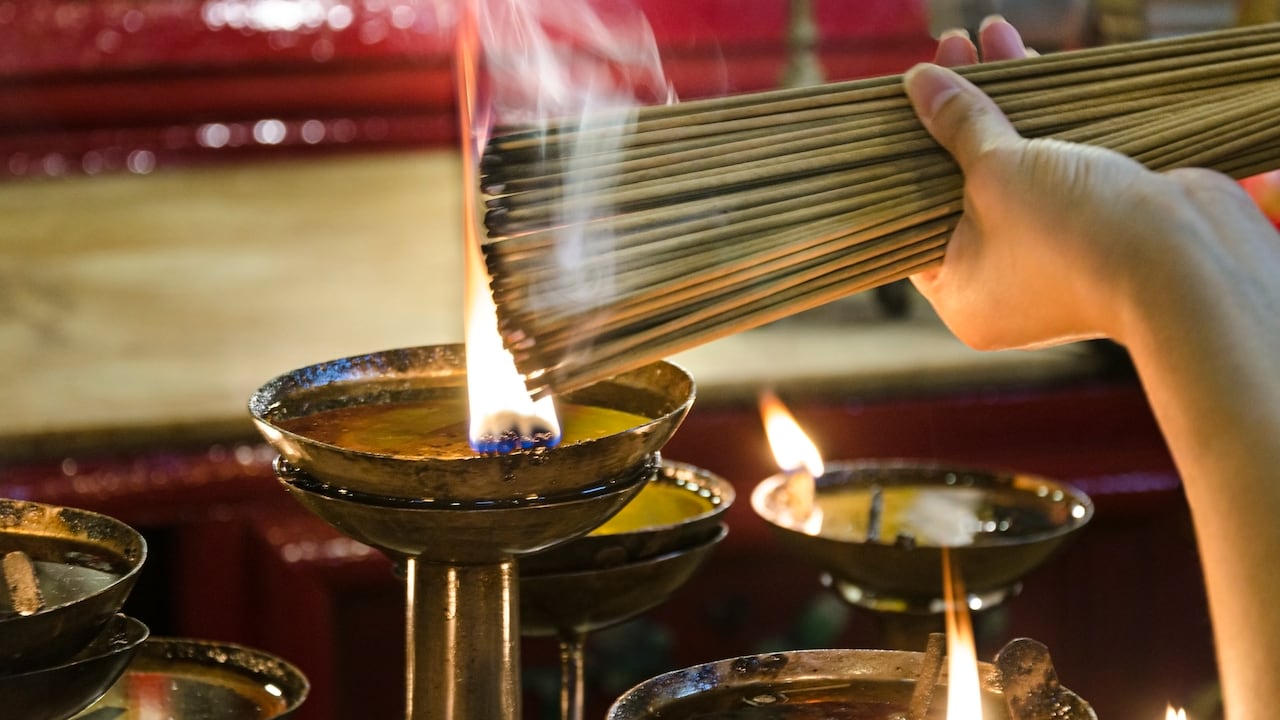 Big stack of ceremonial incense to pray for good things in life