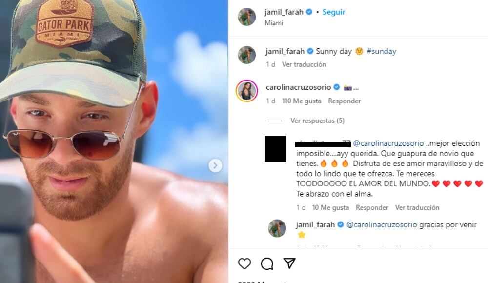 El piloto reaccionó a comentario de Carolina Cruz.